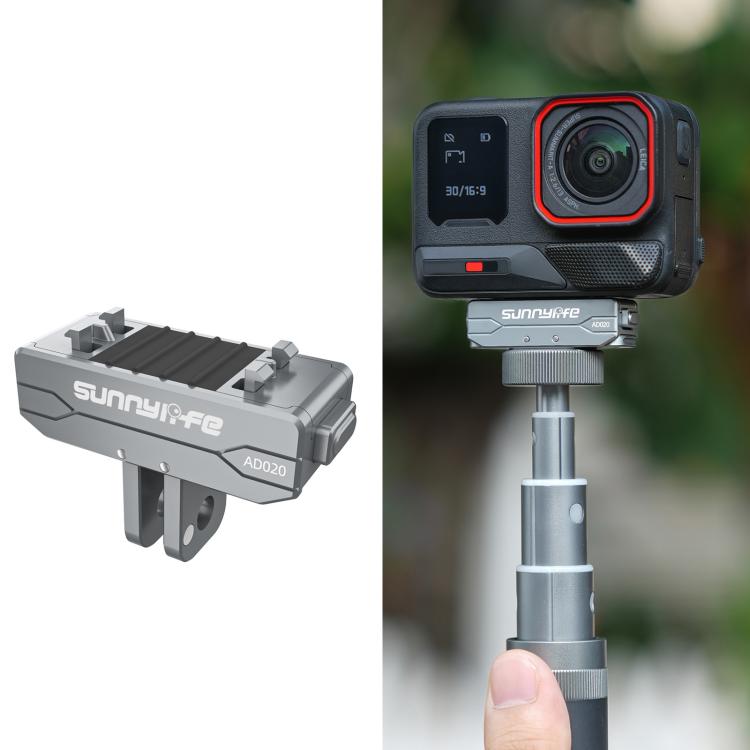Adaptador magnético de liberación rápida de metal Sunnylife para cámara de acción, soporte plegable para cámara, adaptador de 1/4 para Insta360 X5 / Ace / Ace Pro 2 / 1, AD020 For Insta360 X5 / Ace / Ace Pro 2 / 1