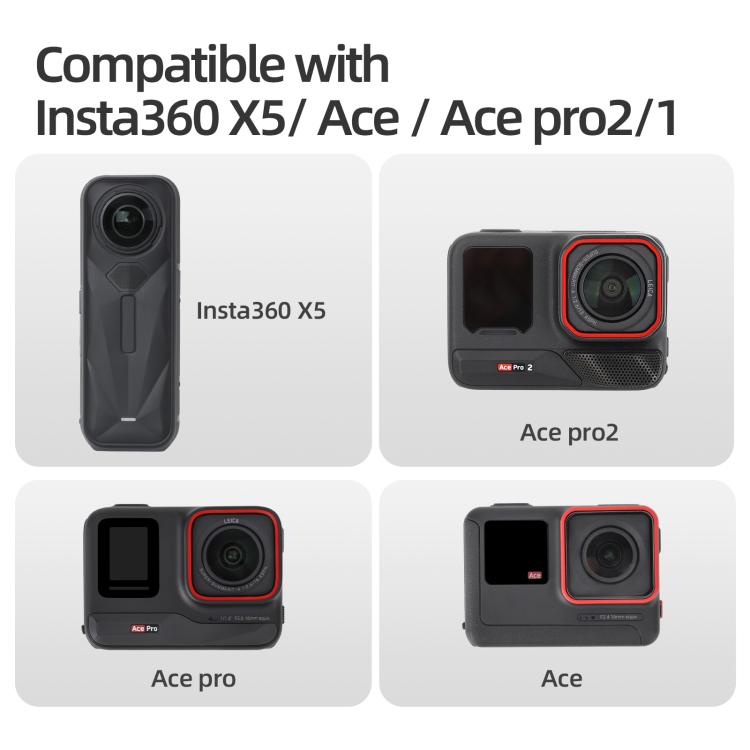 Adaptador magnético de liberación rápida de metal Sunnylife para cámara de acción, soporte plegable para cámara, adaptador de 1/4 para Insta360 X5 / Ace / Ace Pro 2 / 1, AD020 For Insta360 X5 / Ace / Ace Pro 2 / 1