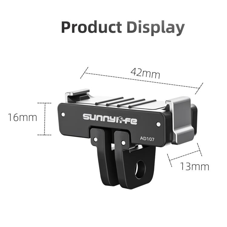 Soporte magnético bidireccional Sunnylife de liberación rápida con tornillo de 1/4 y adaptador plegable de 2 puntas para DJI Osmo 360, AD107 For DJI Osmo 360
