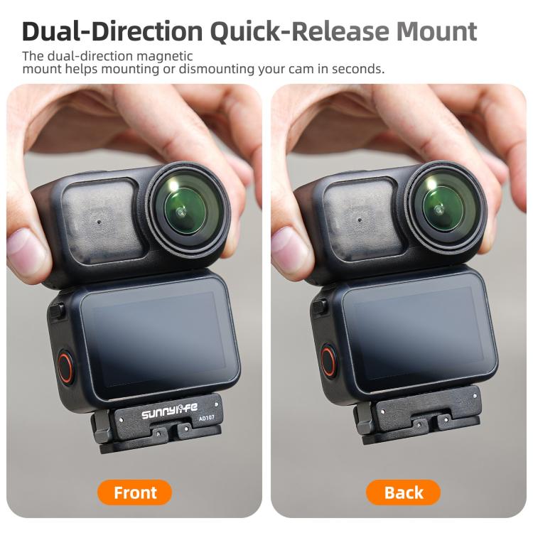 Soporte magnético bidireccional Sunnylife de liberación rápida con tornillo de 1/4 y adaptador plegable de 2 puntas para DJI Osmo 360, AD107 For DJI Osmo 360