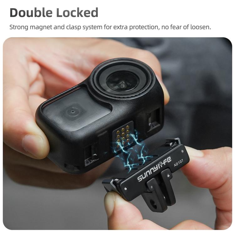Soporte magnético bidireccional Sunnylife de liberación rápida con tornillo de 1/4 y adaptador plegable de 2 puntas para DJI Osmo 360, AD107 For DJI Osmo 360