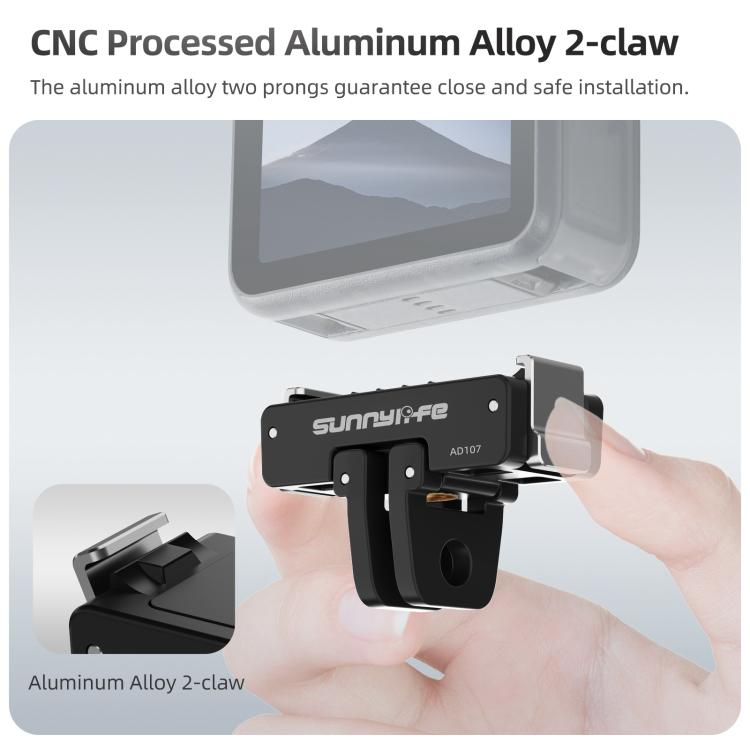 Soporte magnético bidireccional Sunnylife de liberación rápida con tornillo de 1/4 y adaptador plegable de 2 puntas para DJI Osmo 360, AD107 For DJI Osmo 360