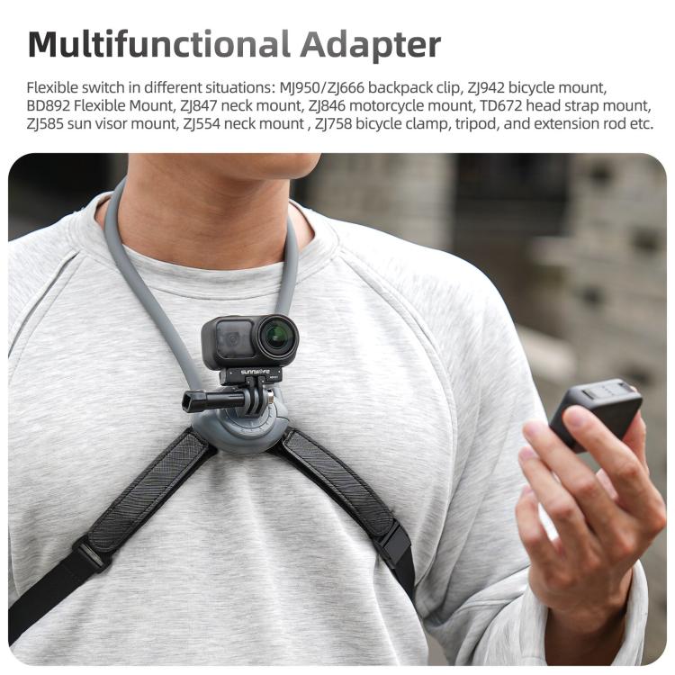 Soporte magnético bidireccional Sunnylife de liberación rápida con tornillo de 1/4 y adaptador plegable de 2 puntas para DJI Osmo 360, AD107 For DJI Osmo 360
