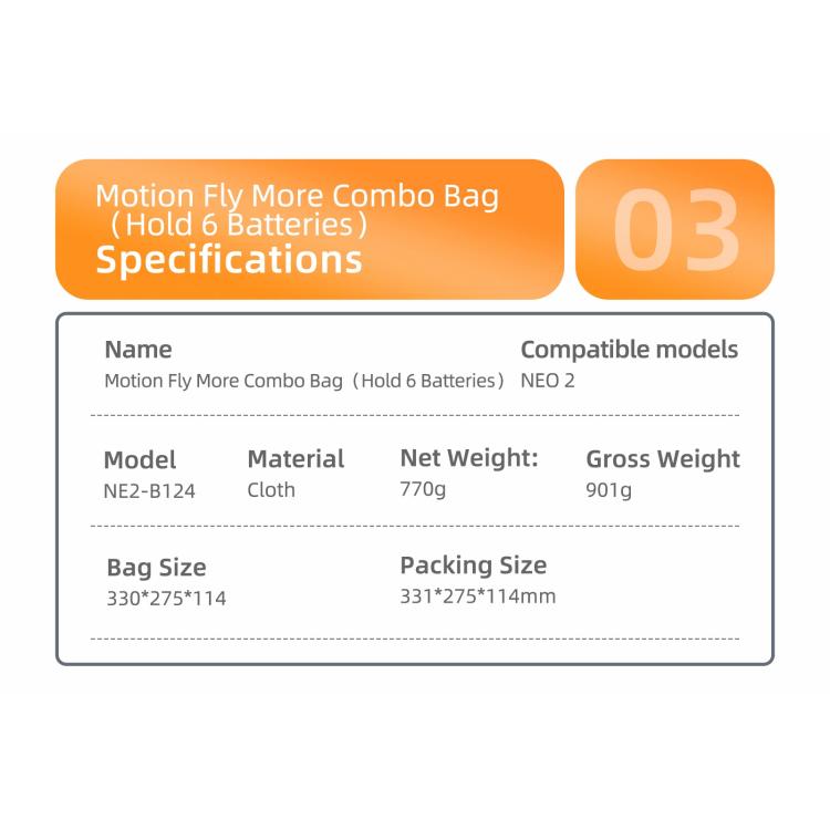 Bolsa de transporte portátil Sunnylife para DJI Neo 2, bolso de hombro Motion Fly More Combo, Motion Fly More Combo Bag