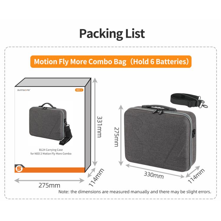 Bolsa de transporte portátil Sunnylife para DJI Neo 2, bolso de hombro Motion Fly More Combo, Motion Fly More Combo Bag