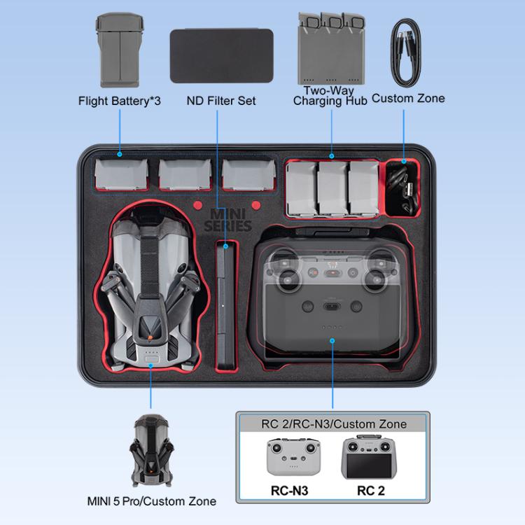 Maleta de almacenamiento de hombro impermeable de ABS para DJI Mini 5 Pro STARTRC, For DJI Mini 5 Pro
