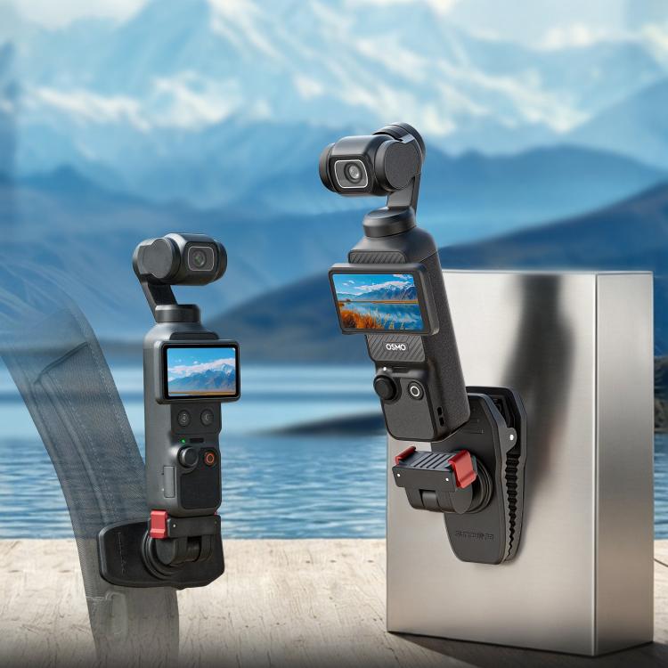 Clip magnético ajustable de liberación rápida Sunnylife para mochila, compatible con DJI Osmo Pocket 4/3 y cámaras de acción. Soporte vertical-horizontal., For DJI Osmo Pocket 4 / 3 Vertical-Horizontal Mount