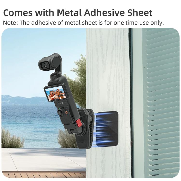 Clip magnético ajustable de liberación rápida Sunnylife para mochila, compatible con DJI Osmo Pocket 4/3 y cámaras de acción. Soporte vertical-horizontal., For DJI Osmo Pocket 4 / 3 Vertical-Horizontal Mount