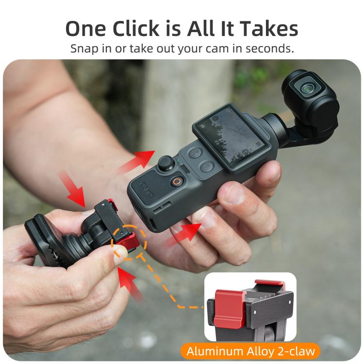 Clip magnético ajustable de liberación rápida Sunnylife para mochila, compatible con DJI Osmo Pocket 4/3 y cámaras de acción. Soporte vertical-horizontal., For DJI Osmo Pocket 4 / 3 Vertical-Horizontal Mount