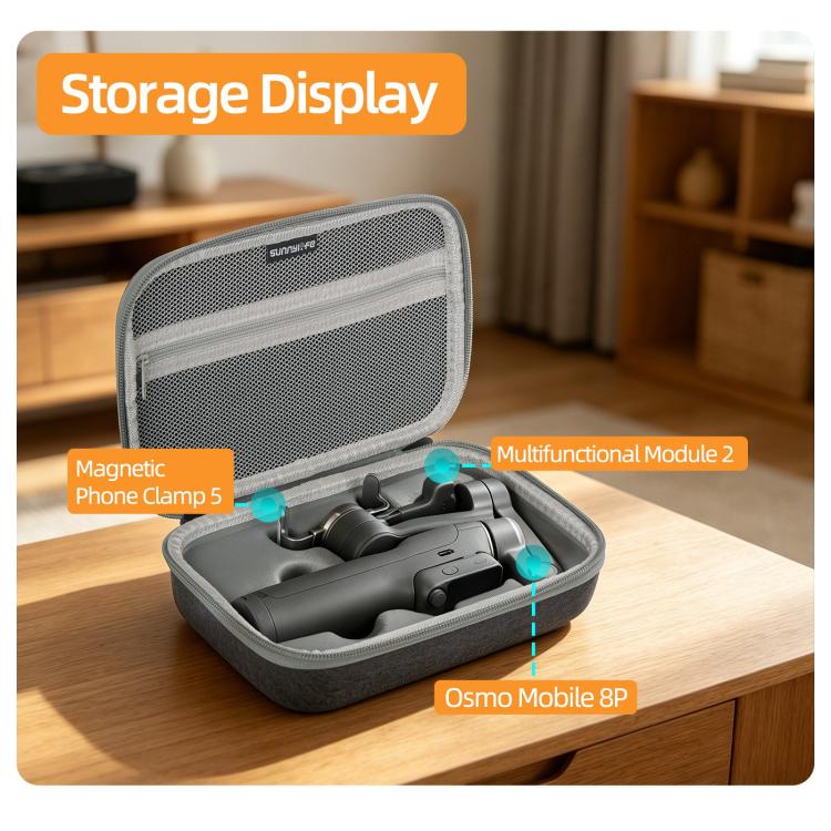 Funda de transporte portátil Sunnylife para DJI Osmo Mobile 8P, mini bolso de mano.