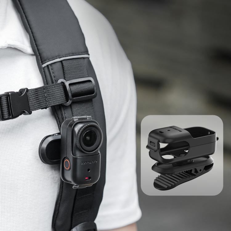 Clip para mochila Sunnylife para DJI Osmo Nano, abrazadera para cámara de acción, rotación de 360°, montaje vertical-horizontal, inclinación de 90°, clip para mochila mejorado.