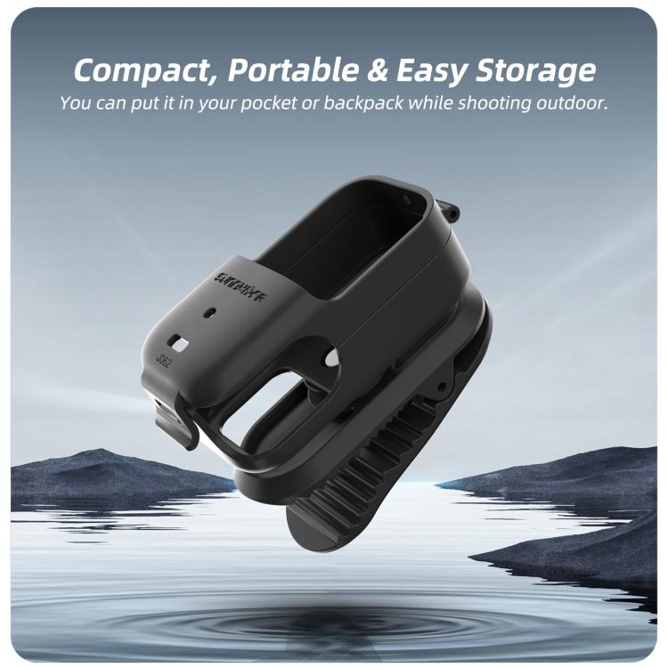 Clip para mochila Sunnylife para DJI Osmo Nano, abrazadera para cámara de acción, rotación de 360°, montaje vertical-horizontal, inclinación de 90°, clip para mochila mejorado.