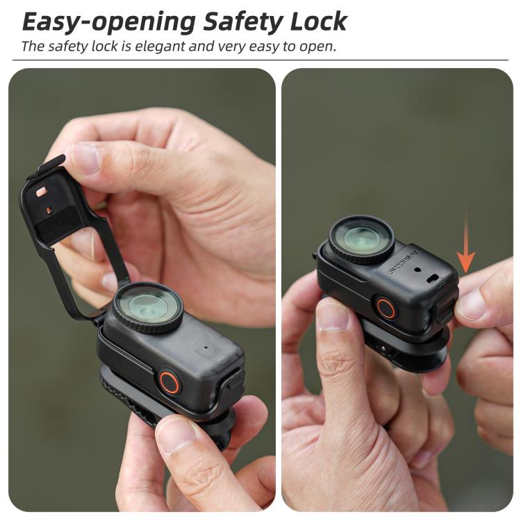 Clip para mochila Sunnylife para DJI Osmo Nano, abrazadera para cámara de acción, rotación de 360°, montaje vertical-horizontal, inclinación de 90°, clip para mochila mejorado.