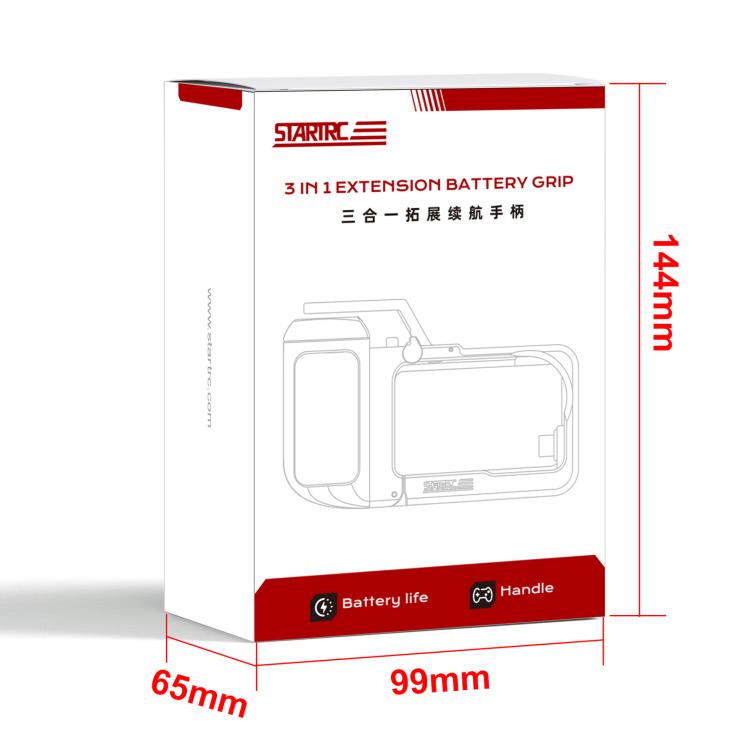 Kit de jaula con empuñadura Power-Grip Street Shooting STARTRC 3 en 1 para DJI Osmo Action 5 Pro / 4 / 3, For DJI Osmo Action 5 Pro / 4 / 3 Power-Grip