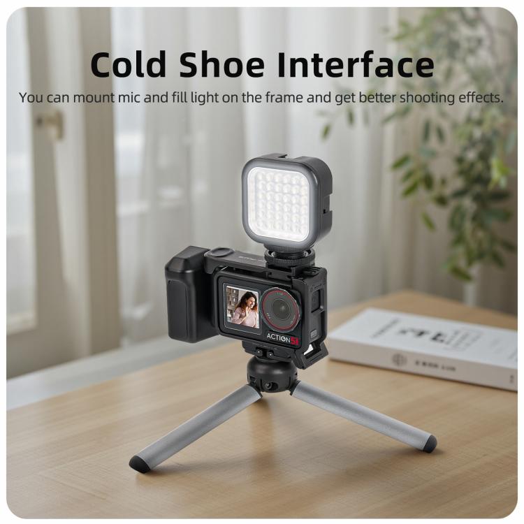 Empuñadura ergonómica Sunnylife para fotografía callejera con disparador de liberación rápida para DJI Action 5 Pro / 4 / 3, For DJI Action 5 Pro / 4 / 3