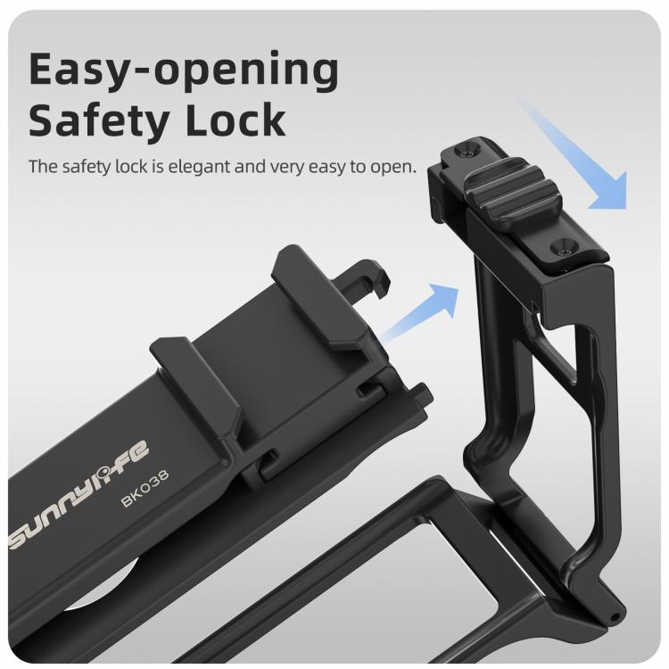 Empuñadura ergonómica Sunnylife para fotografía callejera con disparador de liberación rápida para DJI Action 5 Pro / 4 / 3, For DJI Action 5 Pro / 4 / 3