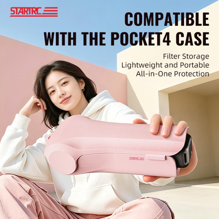 Funda protectora con tapa abatible para caja de almacenamiento DJI Osmo Pocket 4 STARTRC, For DJI Osmo Pocket 4 Pink