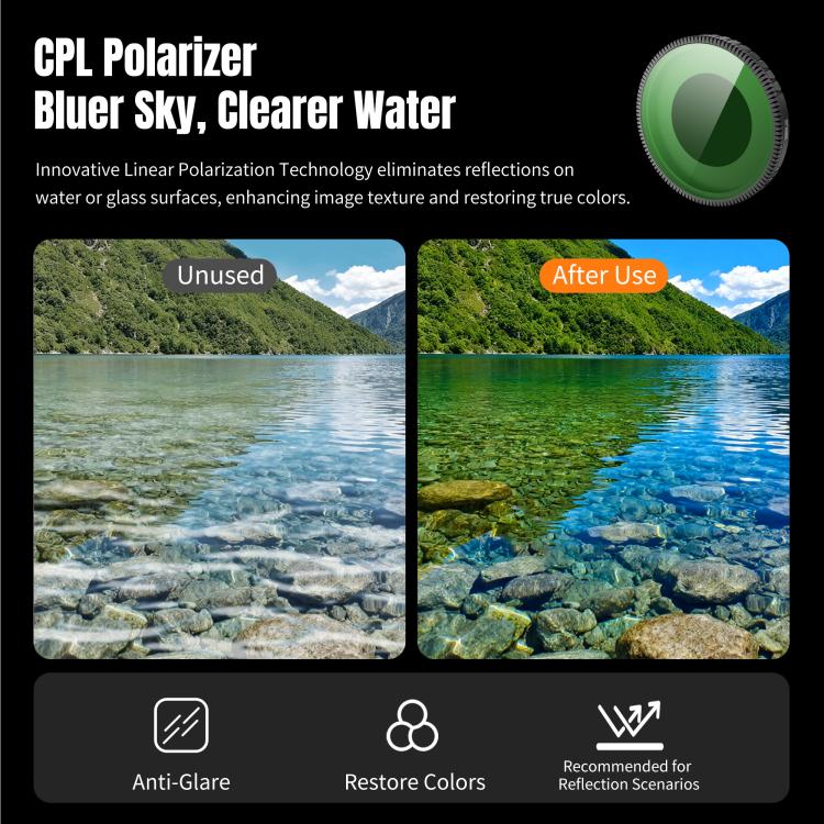 Filtro CPL para lente de cámara DJI Osmo Nano STARTRC, CPL
