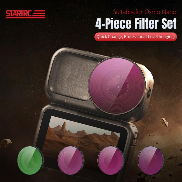 Filtro de lente de cámara DJI Osmo Nano STARTRC 4 en 1 ND8 ND16 ND32 CPL, For DJI Osmo Nano
