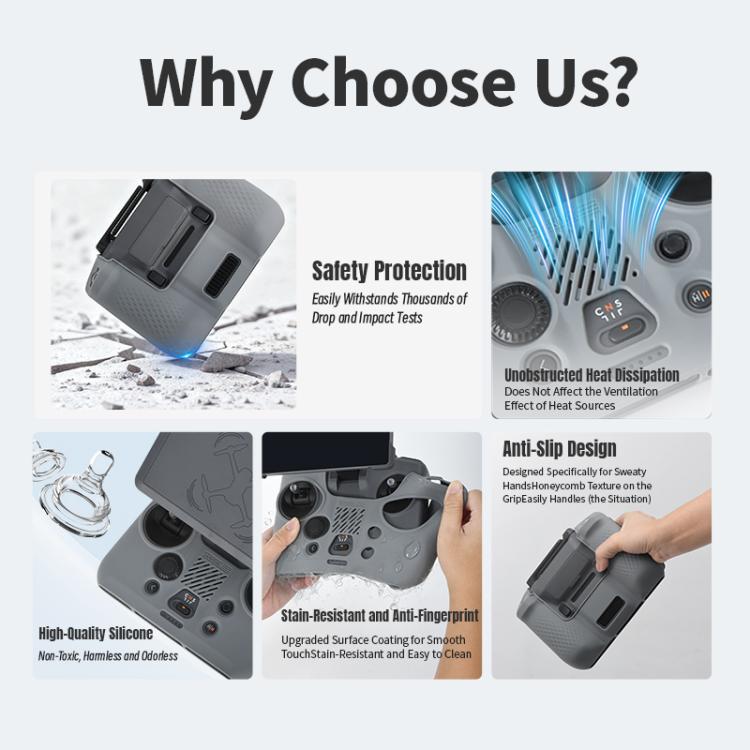 Funda de silicona antigolpes y antiarañazos para DJI RC Pro STARTRC, For DJI RC Pro 2