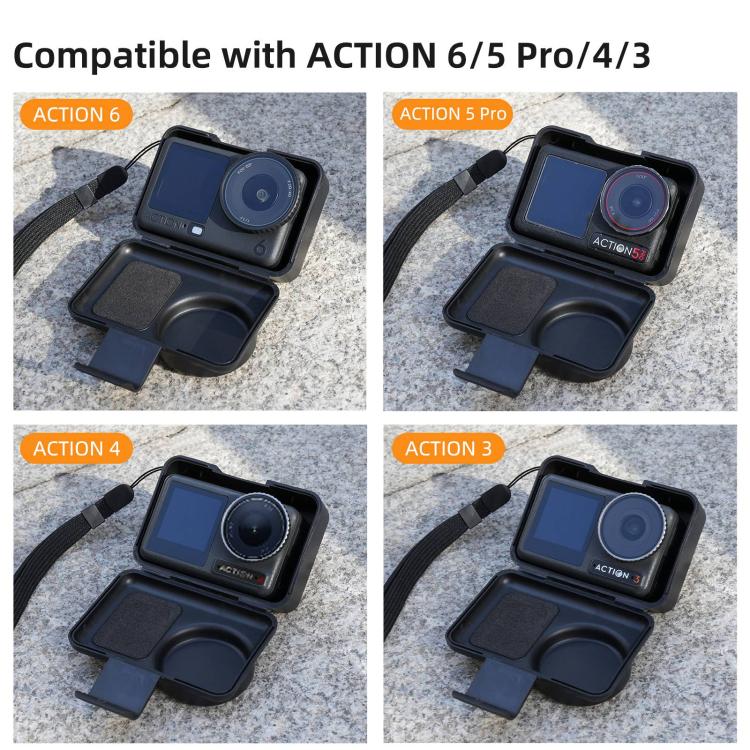 Funda protectora portátil Sunnylife a prueba de golpes y polvo con cordón para DJI Osmo Action 6 / 5 Pro / 4 / 3, For DJI Osmo Action 6 / 5 Pro / 4 / 3