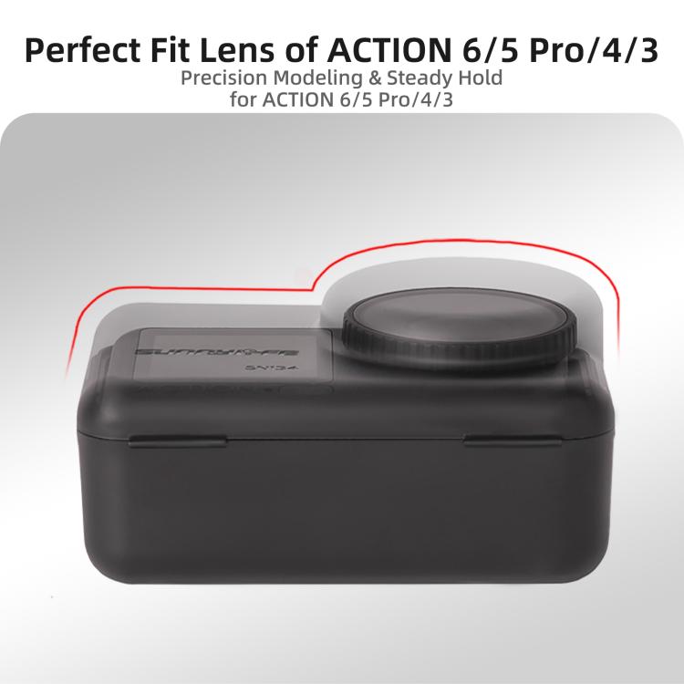 Funda protectora portátil Sunnylife a prueba de golpes y polvo con cordón para DJI Osmo Action 6 / 5 Pro / 4 / 3, For DJI Osmo Action 6 / 5 Pro / 4 / 3