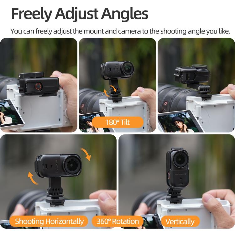 Adaptador de montaje vertical-horizontal con zapata fría ajustable para rotación de 360 grados para DJI Osmo Nano, marco protector, soportes de montaje y cubierta de la carcasa., For DJI Osmo Nano