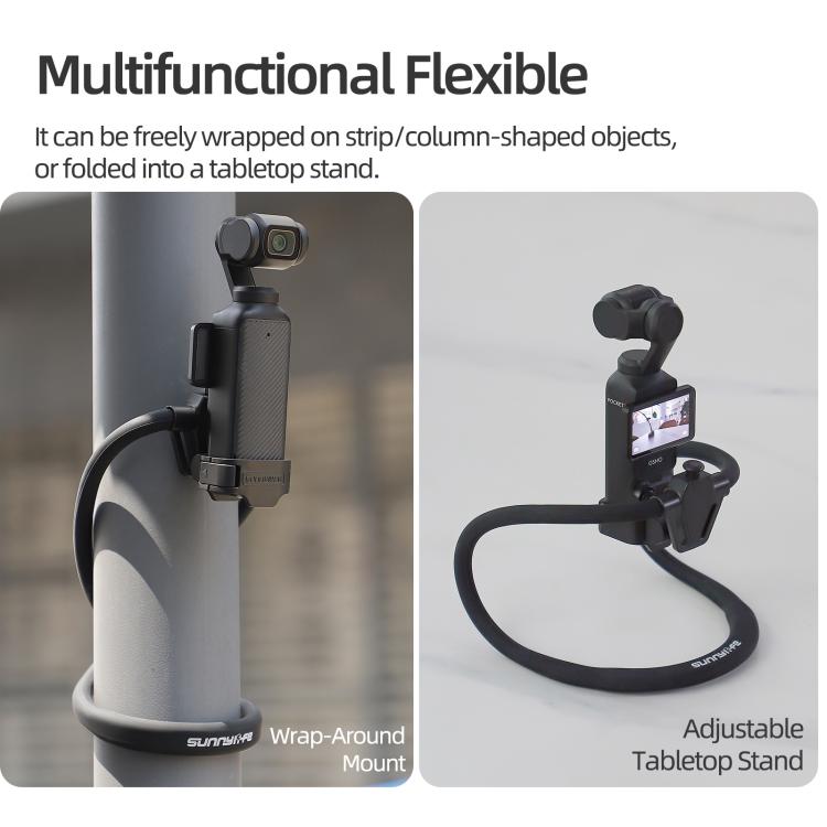 Soporte ajustable para cuello Sunnylife para DJI Osmo Pocket 4/3, ideal para vídeos POV, vlogs y selfies, con correa para el cuerpo.
