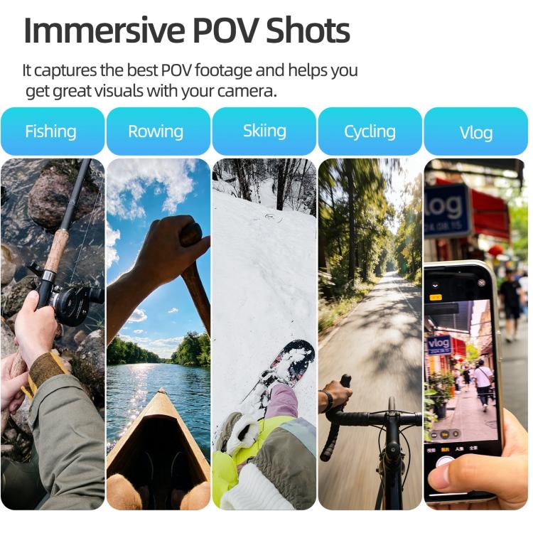 Soporte ajustable para cuello Sunnylife para DJI Osmo Pocket 4/3, ideal para vídeos POV, vlogs y selfies, con correa para el cuerpo.