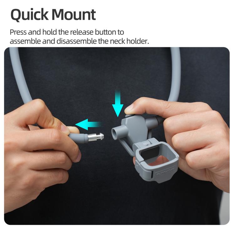 Soporte ajustable para cuello Sunnylife para DJI Osmo Pocket 4/3, ideal para vídeos POV, vlogs y selfies, con correa para el cuerpo.