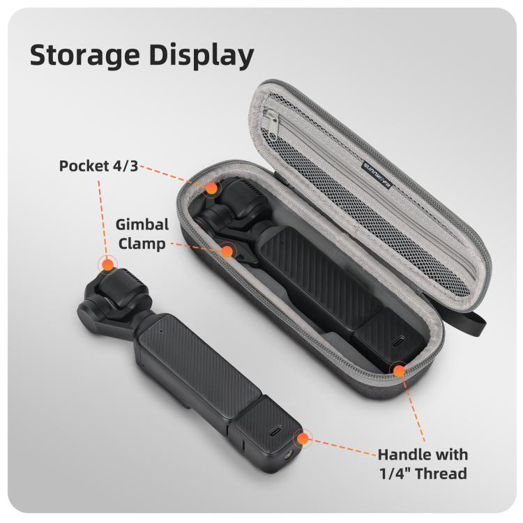 Funda de transporte mini Sunnylife para DJI Osmo Pocket 4/3, bolso de mano, estuche de viaje portátil, organizador protector, bolsas combinadas estándar, Standard Combo Bags