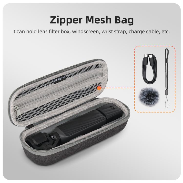 Funda de transporte mini Sunnylife para DJI Osmo Pocket 4/3, bolso de mano, estuche de viaje portátil, organizador protector, bolsas combinadas estándar, Standard Combo Bags