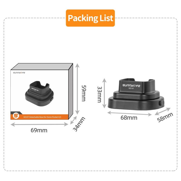 Soporte de base desmontable Sunnylife para coche y escritorio para DJI Osmo Pocket 4/3, OP4-DZ157