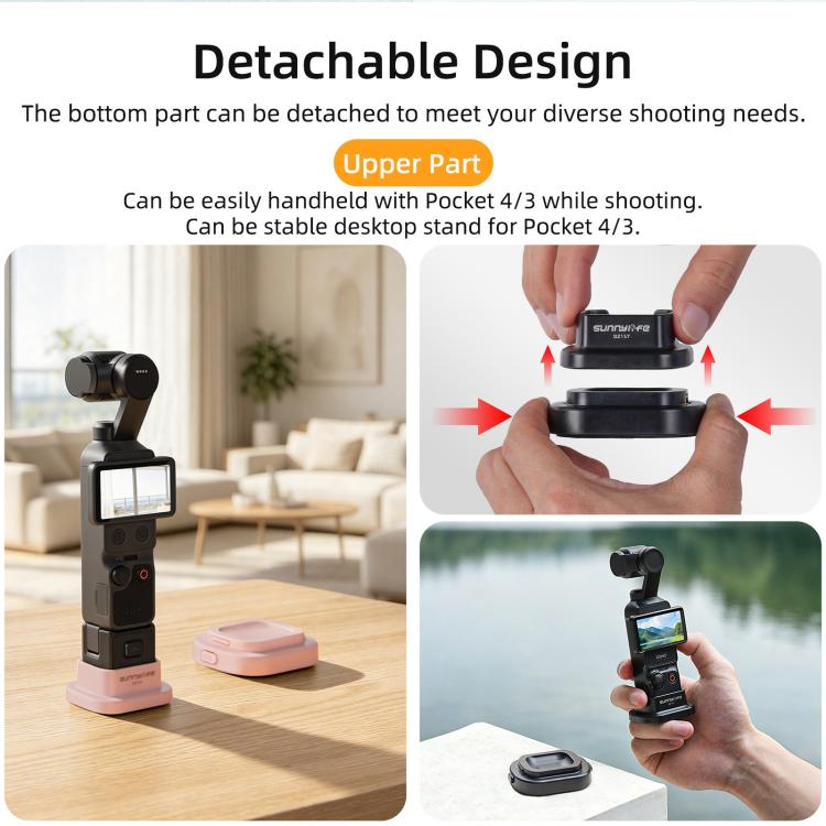 Soporte de base desmontable Sunnylife para coche y escritorio para DJI Osmo Pocket 4/3, OP4-DZ157