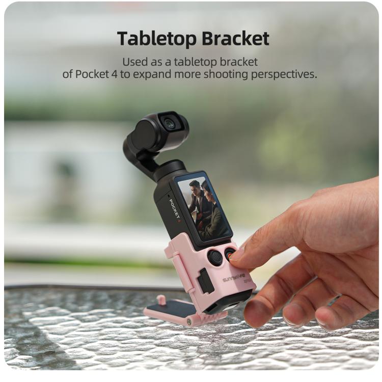 Soporte de mesa magnético multifuncional Sunnylife para DJI Osmo Pocket 4/3 con base ajustable y ángulos ajustables., OP4-ZJ152
