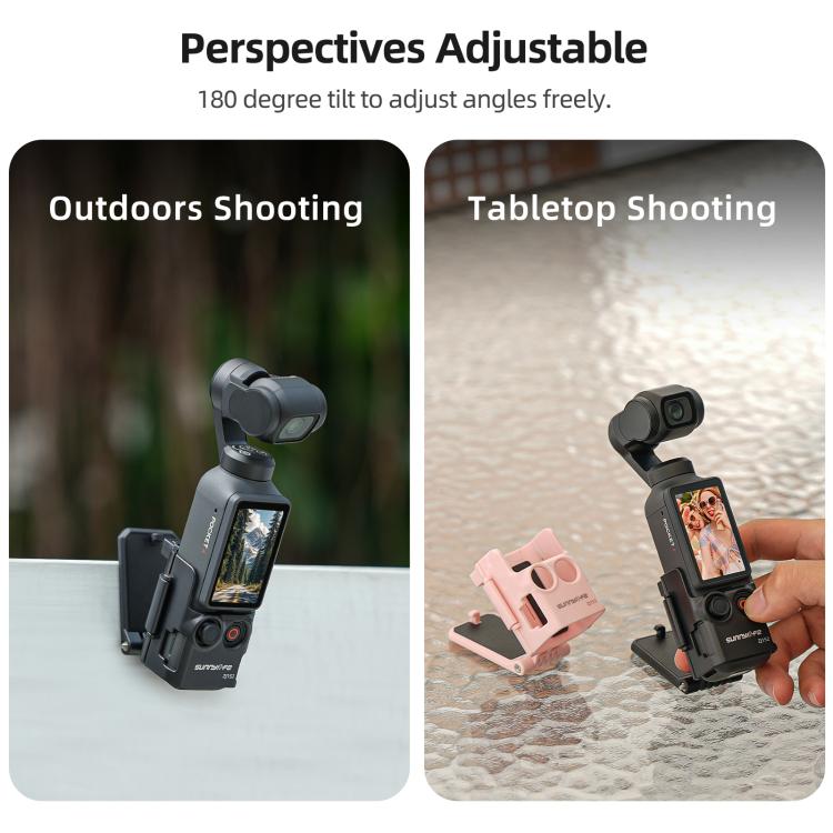 Soporte de mesa magnético multifuncional Sunnylife para DJI Osmo Pocket 4/3 con base ajustable y ángulos ajustables., OP4-ZJ152