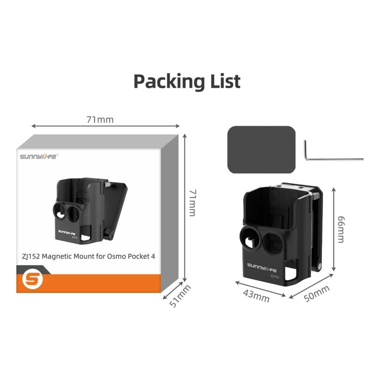 Soporte de mesa magnético multifuncional Sunnylife para DJI Osmo Pocket 4/3 con base ajustable y ángulos ajustables., OP4-ZJ152