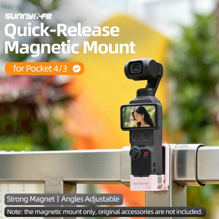Soporte magnético de liberación rápida Sunnylife para DJI Osmo Pocket 4/3, base de mesa con soporte de plástico y ángulos ajustables., OP4-ZJ153