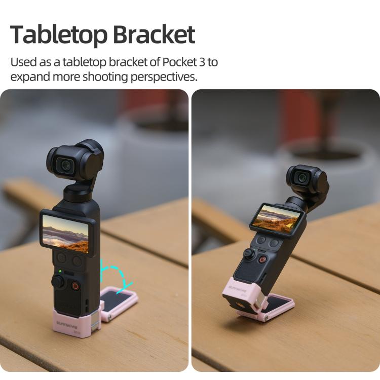 Soporte magnético de liberación rápida Sunnylife para DJI Osmo Pocket 4/3, base de mesa con soporte de plástico y ángulos ajustables., OP4-ZJ153