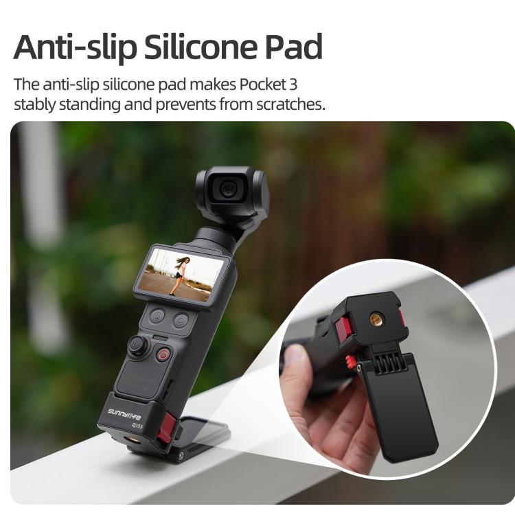 Soporte magnético de liberación rápida Sunnylife para DJI Osmo Pocket 4/3, base de mesa con soporte de plástico y ángulos ajustables., OP4-ZJ153