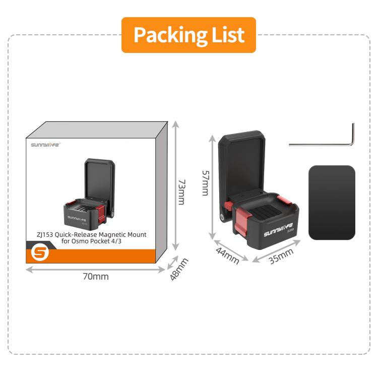Soporte magnético de liberación rápida Sunnylife para DJI Osmo Pocket 4/3, base de mesa con soporte de plástico y ángulos ajustables., OP4-ZJ153