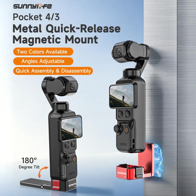 Soporte de mesa magnético de liberación rápida Sunnylife de metal para DJI Osmo Pocket 4/3 con ángulos ajustables., OP4-ZJ154