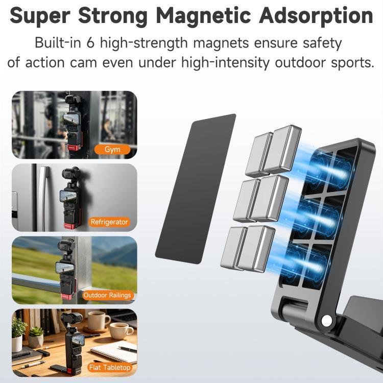 Soporte de mesa magnético de liberación rápida Sunnylife de metal para DJI Osmo Pocket 4/3 con ángulos ajustables., OP4-ZJ154