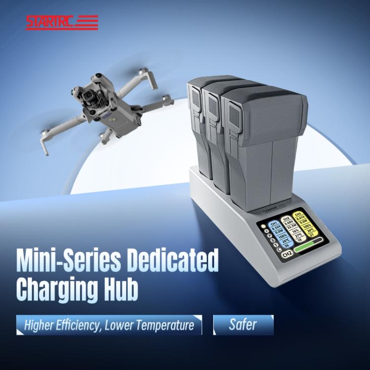 Cargador de tres baterías Charge Butler para DJI Mini 5 Pro / Mini 4 / Mini 3 con pantalla, For DJI Mini 5 Pro