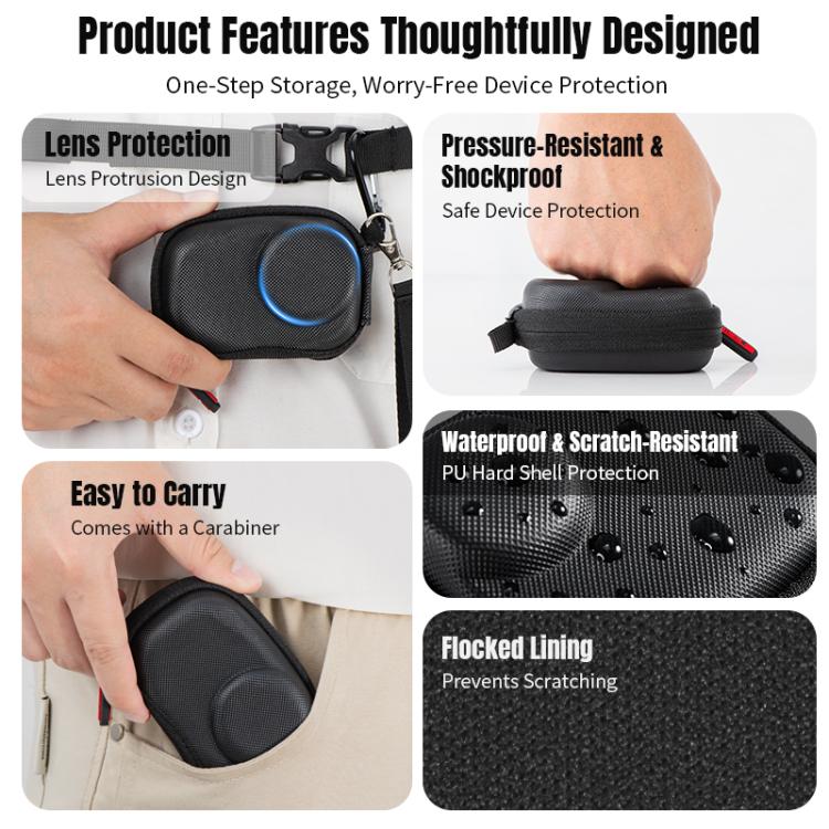 Bolsa de transporte y almacenamiento de PU para cámara DJI Osmo Action 6 STARTRC, For DJI Osmo Action 6