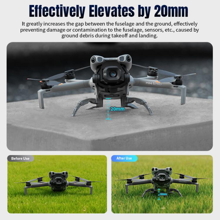 Para DJI Mini 5 Pro STARTRC, soporte de entrenamiento con tren de aterrizaje elevado y patas de araña independientes, For DJI Mini 5 Pro Independent Spider-Leg