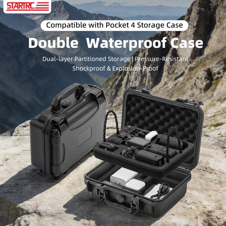 Maleta impermeable de doble capa de PP STARTRC para DJI Osmo Pocket 4, caja de almacenamiento multiusos, For DJI Osmo Pocket 4