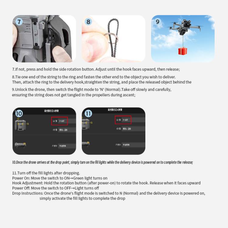 Sistema de lanzamiento aéreo de luz LED STARTRC para DJI Mini 5 Pro, For DJI Mini 5 Pro