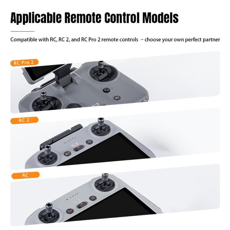 Para DJI RC / RC 2 / RC Pro 2, 2 joysticks metálicos plegables STARTRC, For DJI RC / RC 2 / RC Pro 2