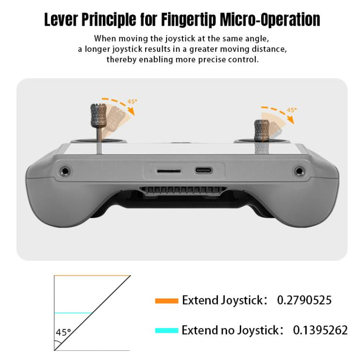 Para DJI RC / RC 2 / RC Pro 2, 2 joysticks metálicos plegables STARTRC, For DJI RC / RC 2 / RC Pro 2